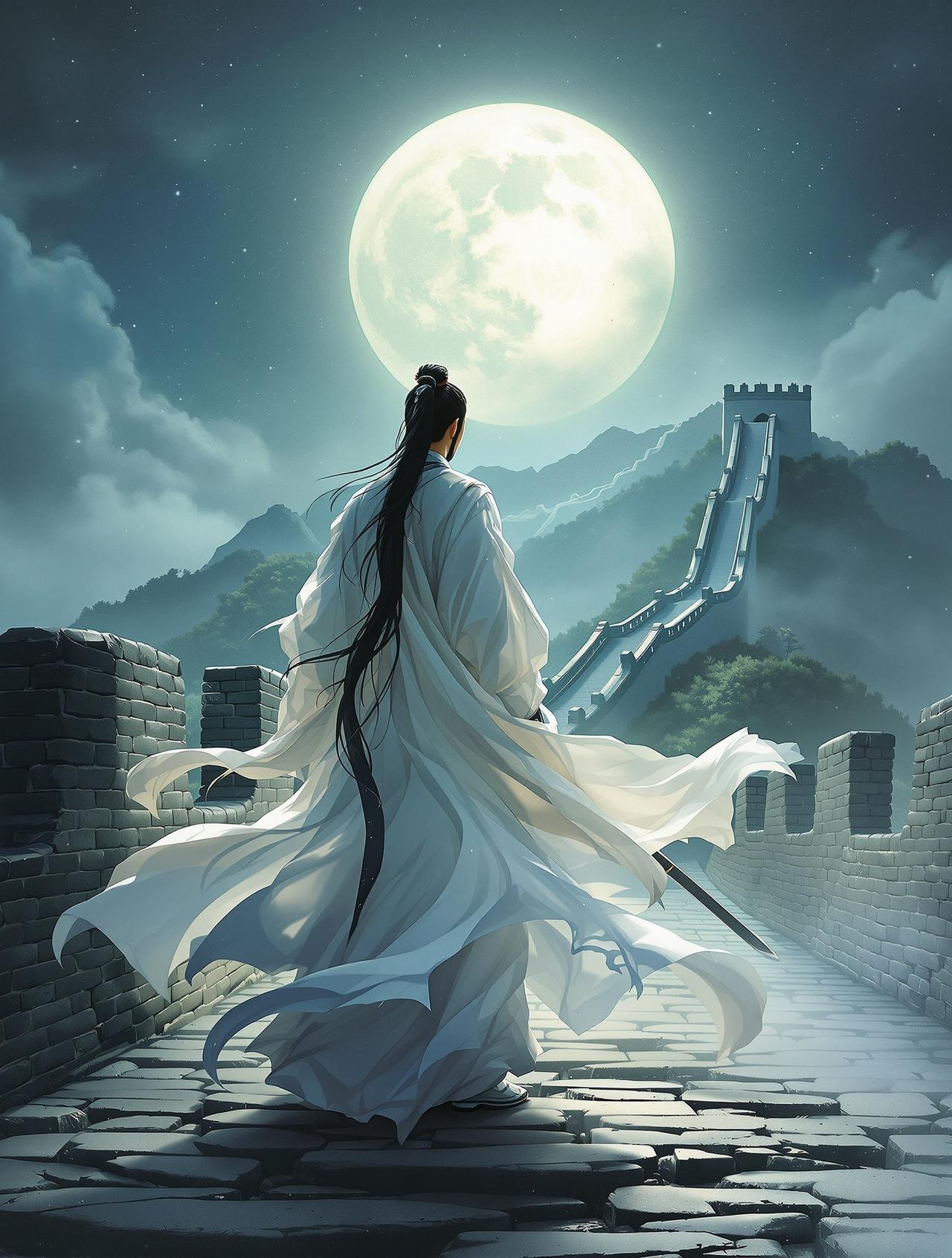 秦时明月 - 天天动漫阅读排行 秦时明月漫画封面 - 盖聂在长城明月下仗剑而立